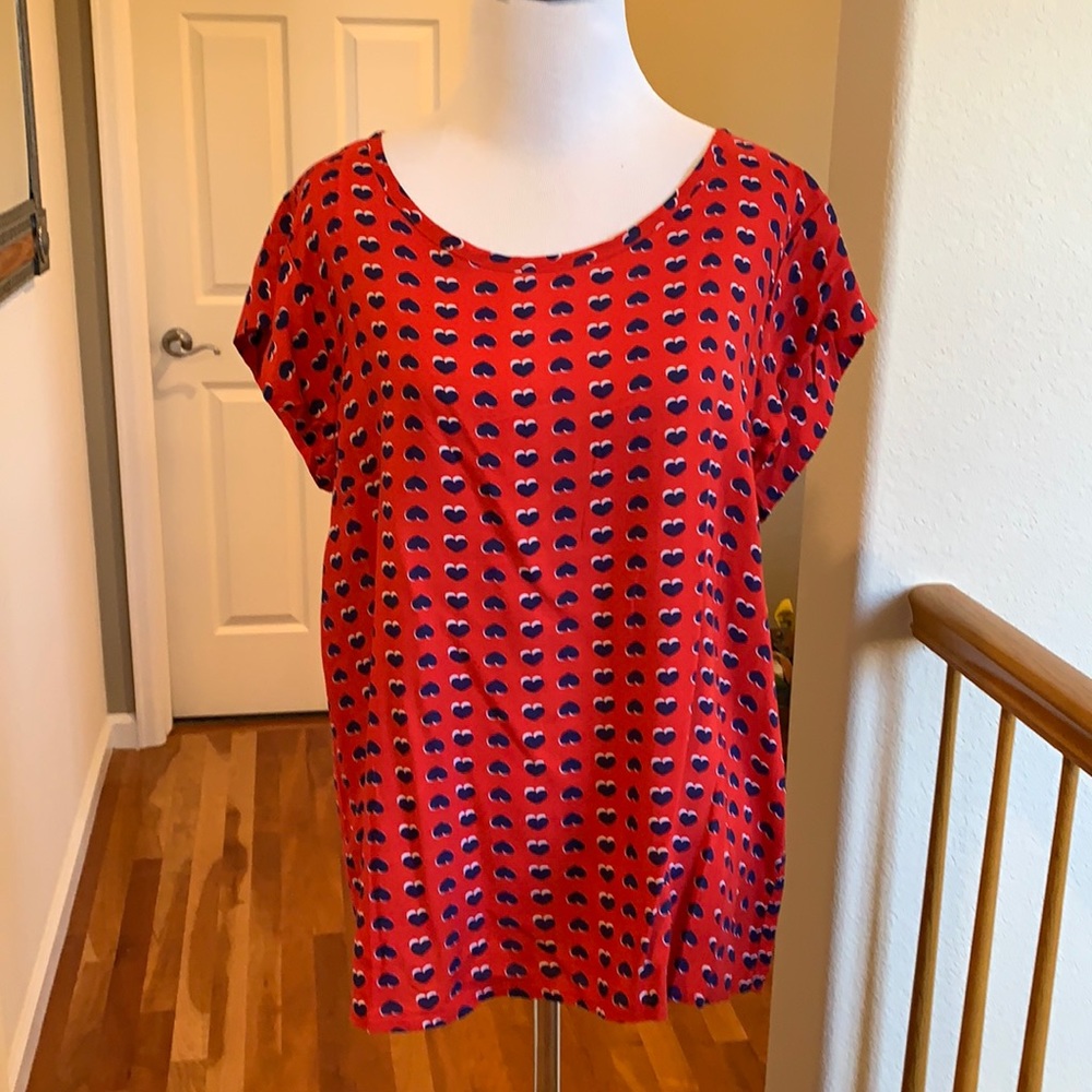 Cynthia Rowley heart blouse NWT size large